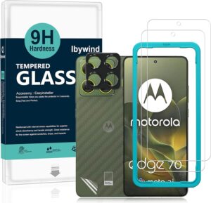 Ibywind Screen Protector with Camera Lens Protector (2+1 pack) for Motorola Edge 70