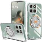 Nijiadi Crystal Clear Case with Rotatable Ring Holder for Motorola Edge 70