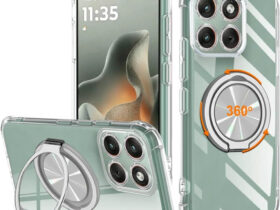 Nijiadi Crystal Clear Case with Rotatable Ring Holder for Motorola Edge 70