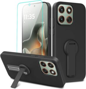 Nijiadi Silicone Case with Rotatable Ring Holder and Screen Protector for Motorola Edge 70